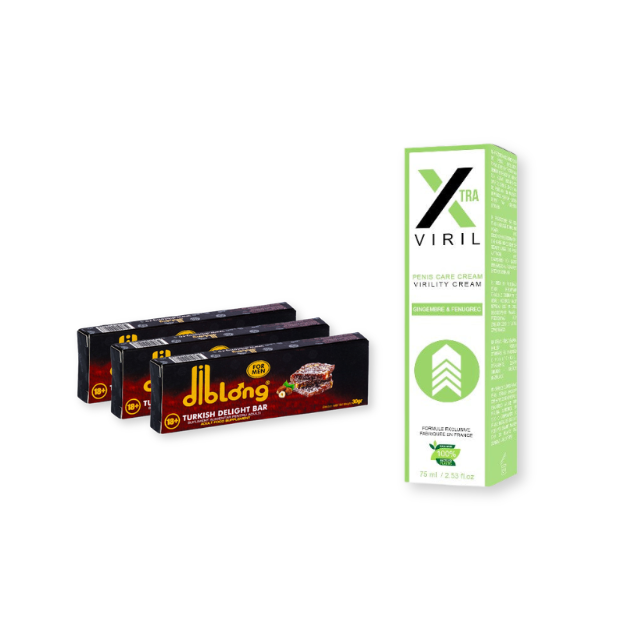 Pachet pentru bărbați: Supliment alimentar pentru bărbați DIBLONG Turkish Delight, 3 buc + Cremă libido X-TRA VIRIL, 75 ml