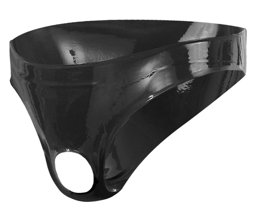 Chiloti Barbatesti din Latex cu Decupaj, Negru, S-L 1 Chiloti Barbatesti din Latex cu Decupaj, Negru, S-L