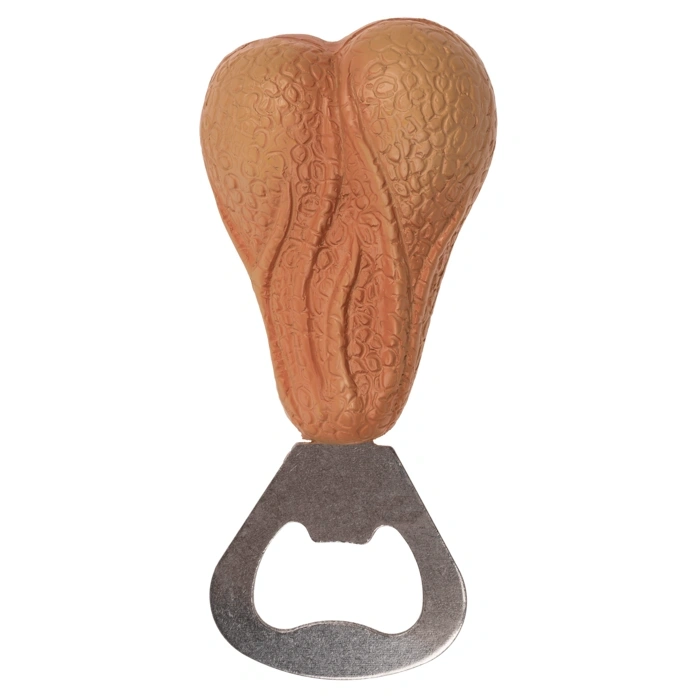 Deschizator Metalic de Sticle, Forma Testicule, 9 cm 1 Deschizator Metalic de Sticle, Forma Testicule, 9 cm