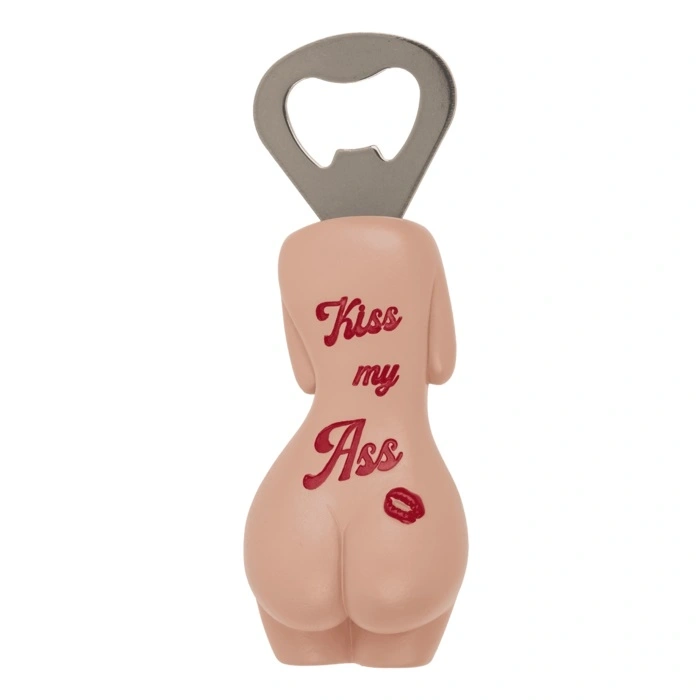 Deschizator Metalic de Sticle cu Magnet, Kiss my ASS, 11 cm 1 Deschizator Metalic de Sticle cu Magnet, Kiss my ASS, 11 cm