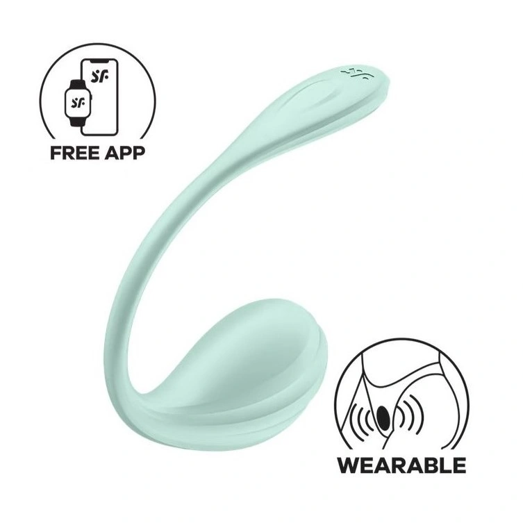 Ou Vibrator Smooth Petal Satisfyer Free App, Silicon, Verde, 23 cm 1 Ou Vibrator Smooth Petal Satisfyer Free App, Silicon, Verde, 23 cm