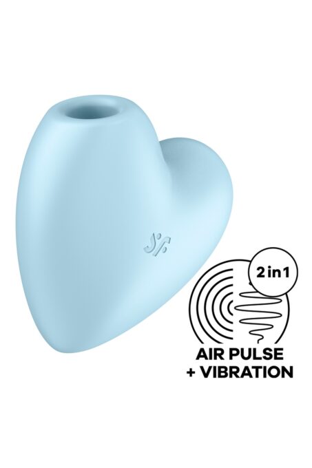 Stimulator Clitoris Cutie Heart Air Pulse Stimulator+Vibration, Silicon, USB, Albastru 1 Stimulator Clitoris Cutie Heart Air Pulse Stimulator+Vibration, Silicon, USB, Albastru