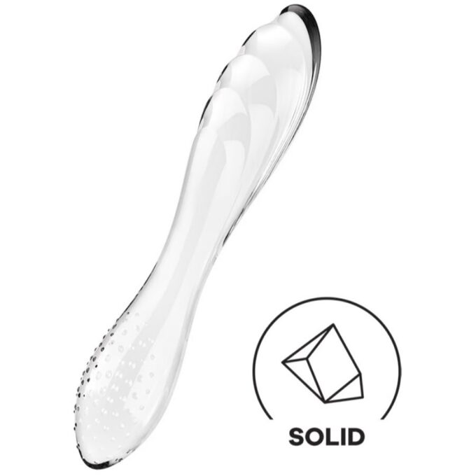 Dildo Dublu Dazzling Crystal 1, Sticla Borosilicata, Transparent, 17.8 cm 1 Dildo Dublu Dazzling Crystal 1, Sticla Borosilicata, Transparent, 17.8 cm