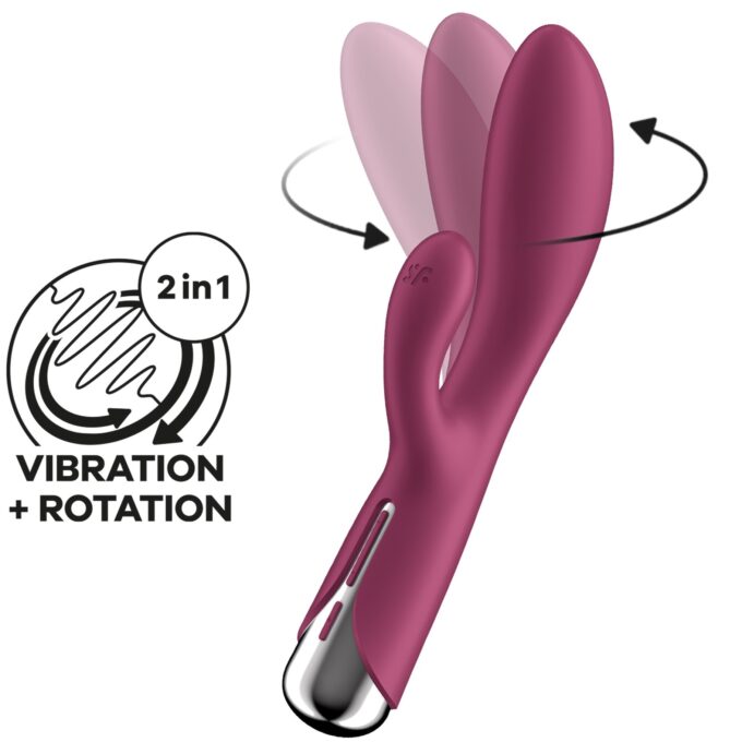 Vibrator Iepuras Spinning Rabbit 1, 12 Moduri Vibratii, 5 Moduri Rotatii, Silicon, USB, Rosu, 20 cm 1 Vibrator Iepuras Spinning Rabbit 1, 12 Moduri Vibratii, 5 Moduri Rotatii, Silicon, USB, Rosu, 20 cm