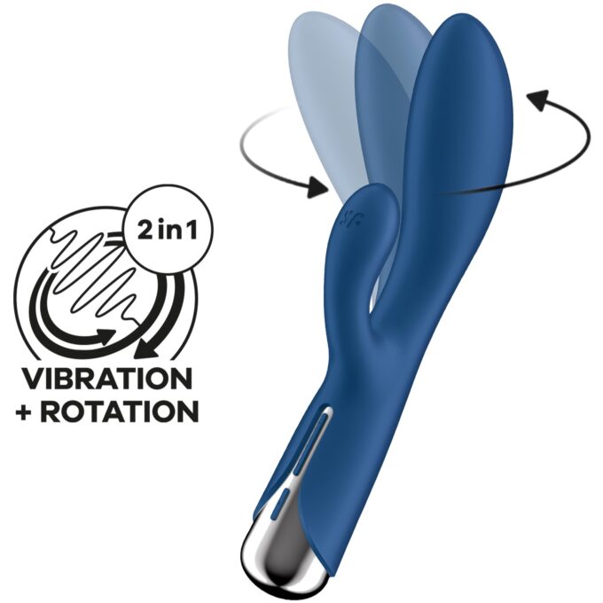 Vibrator Iepuras Spinning Rabbit 1, 12 Moduri Vibratii, 5 Moduri Rotatii, Silicon, USB, Albastru, 20 cm 1 Vibrator Iepuras Spinning Rabbit 1, 12 Moduri Vibratii, 5 Moduri Rotatii, Silicon, USB, Albastru, 20 cm