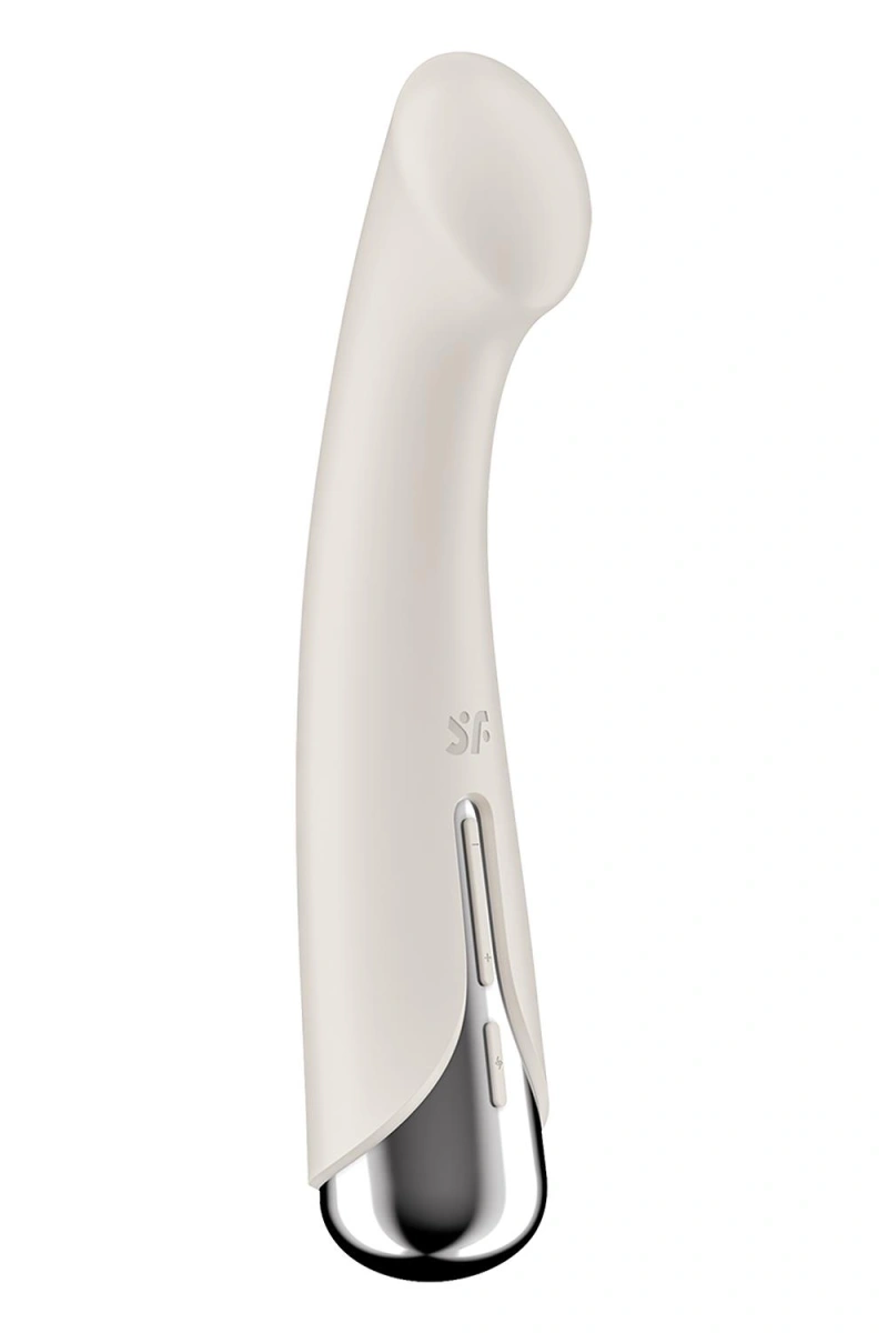 Vibrator Spinning G-Spot 1, 12 Programe de Vibratii, 5 Programe de Rotatii, Silicon, USB, Bej, 16.5 cm