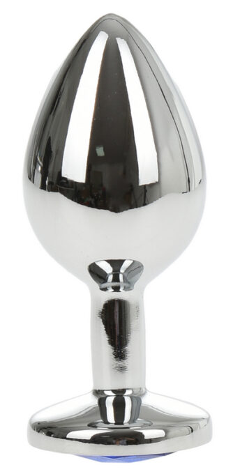 Dop Anal Metallic Buttplug Medium Argintiu/Albastru Passion Labs 1 Dop Anal Metallic Buttplug Medium Argintiu/Albastru Passion Labs