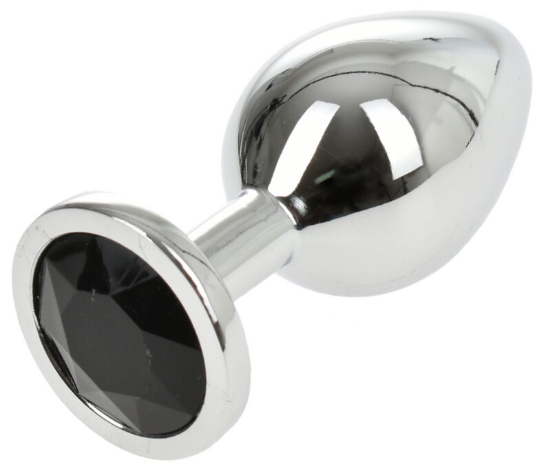 Dop Anal Metallic Buttplug Medium Argintiu/Negru Passion Labs 1 Dop Anal Metallic Buttplug Medium Argintiu/Negru Passion Labs