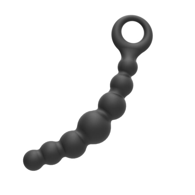 Bile Anale Hard Anal Beads, Silicon, Negru,  17.9 cm, Passion Labs, Mystery