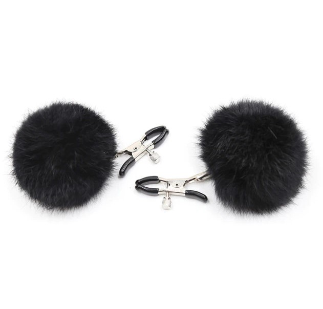 Clame Sfarcuri Fluffy Pom-Pom Negru Guilty Toys 1 Clame Sfarcuri Fluffy Pom-Pom Negru Guilty Toys