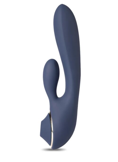 Vibrator Mystic Love, 10 Moduri Vibratii, 3 Moduri Suctiune, Silicon, USB, Albastru Inchis, 20 cm 1 Vibrator Mystic Love, 10 Moduri Vibratii, 3 Moduri Suctiune, Silicon, USB, Albastru Inchis, 20 cm