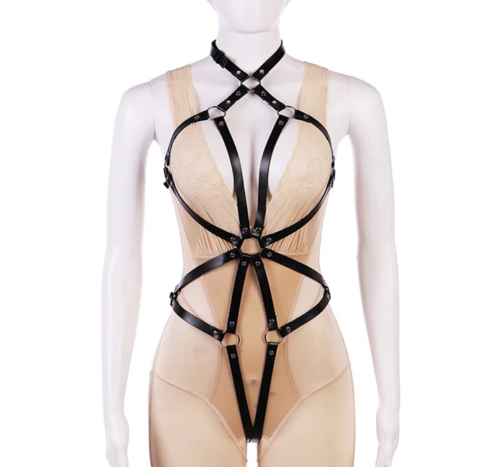 Sistem Harness Lorelei Piele Ecologica OS, JGF Lingerie 1 Sistem Harness Lorelei Piele Ecologica OS, JGF Lingerie
