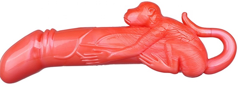 Dildo Realist Monkey, Soft PVC, Rosu, 25 cm, Mokko Toys 1 Dildo Realist Monkey, Soft PVC, Rosu, 25 cm, Mokko Toys