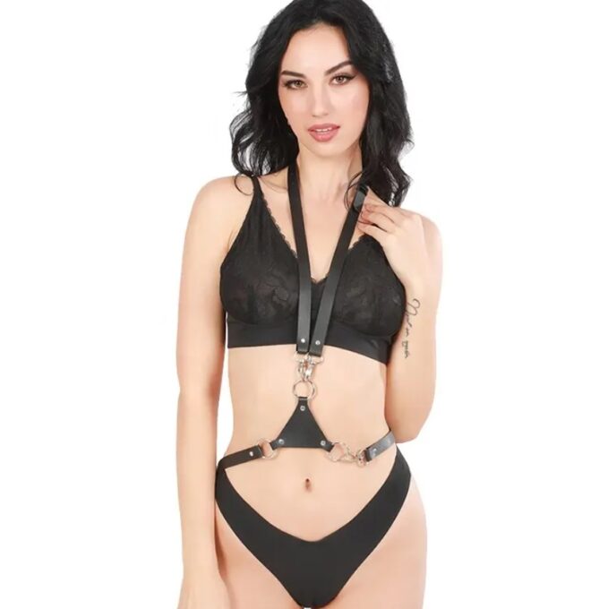 Harness Sexy Look, Piele Ecologica, Negru, S-L 1 Harness Sexy Look, Piele Ecologica, Negru, S-L