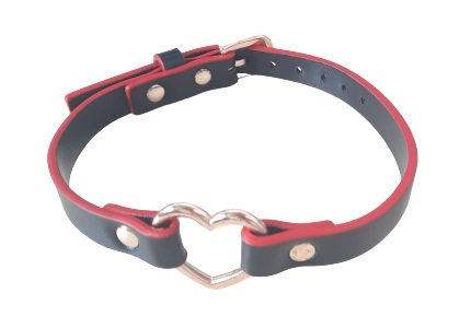 Choker Golden Heart, Rosu/Negru, Mokko Toys 1 Choker Golden Heart, Rosu/Negru, Mokko Toys