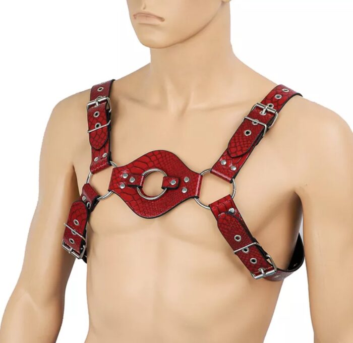 Sistem Chest Harness pentru Barbati, Rosu, S-L, JGF Lingerie 1 Sistem Chest Harness pentru Barbati, Rosu, S-L, JGF Lingerie