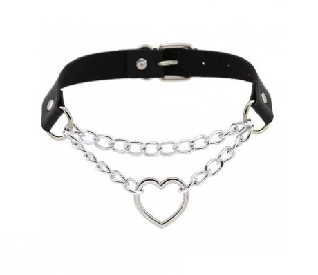 Choker Heart Chain, Negru, Mokko Toys 1 Choker Heart Chain, Negru, Mokko Toys