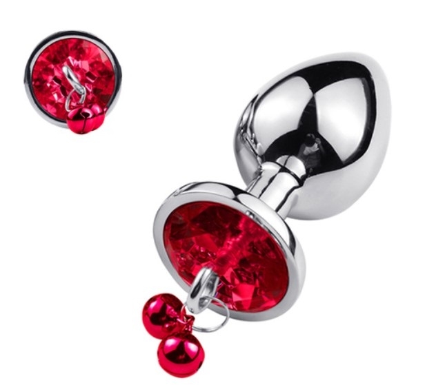 Dop Anal Metalic cu Clopotei Ring My Bells, Argintiu/Rosu, Medium, 8 cm, Passion Labs 1 Dop Anal Metalic cu Clopotei Ring My Bells, Argintiu/Rosu, Medium, 8 cm, Passion Labs