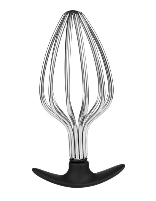 Dop Anal Play with Me, Metal, Argintiu/Negru, 14.5 cm, Mokko Toys 1 Dop Anal Play with Me, Metal, Argintiu/Negru, 14.5 cm, Mokko Toys