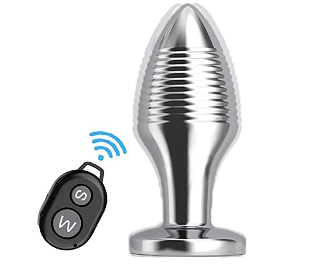 Dop Anal Remote Control, 10 Moduri Vibratii, Metal, USB, Argintiu, 7.5 cm 1 Dop Anal Remote Control, 10 Moduri Vibratii, Metal, USB, Argintiu, 7.5 cm