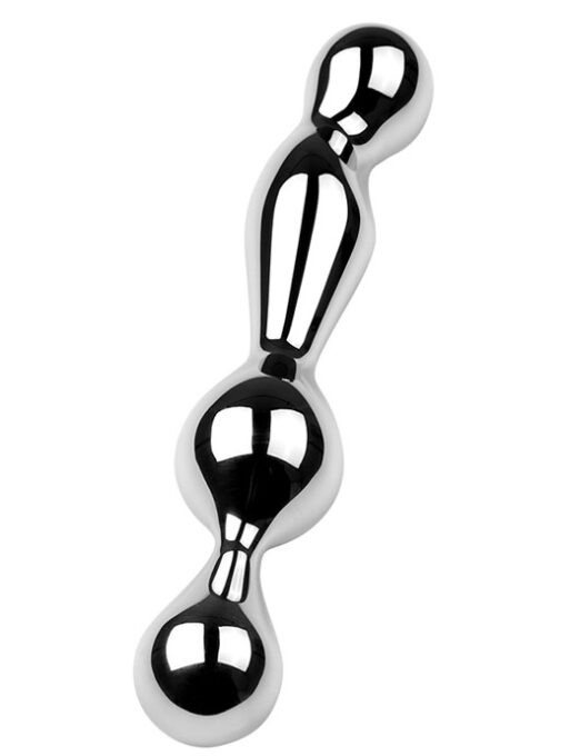 Dildo Metalic Sexy Curves, Argintiu, 17 cm, Passion Labs 1 Dildo Metalic Sexy Curves, Argintiu, 17 cm, Passion Labs