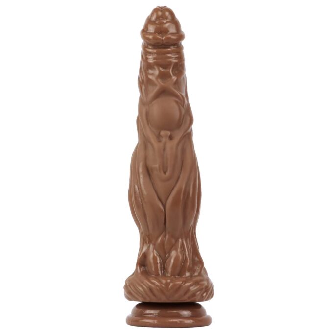 Dildo Greed cu Ventuza, PVC, Maro, 25 cm, Passion Labs 1 Dildo Greed cu Ventuza, PVC, Maro, 25 cm, Passion Labs