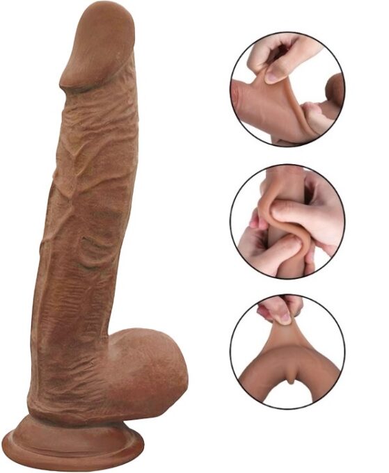 Dildo Nikki Sliding&Bendable, TPE Strat Dublu, Caramel, 23.5 cm, Passion Labs 1 Dildo Nikki Sliding&Bendable, TPE Strat Dublu, Caramel, 23.5 cm, Passion Labs