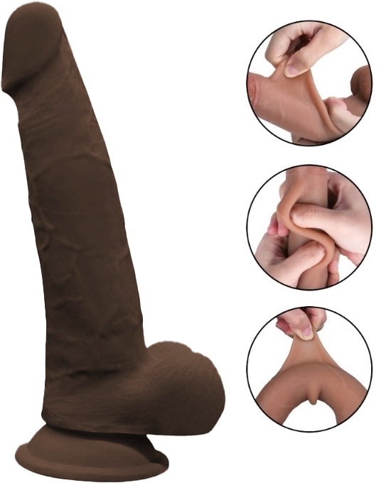 Dildo Grey Sliding&Bendable, TPE Strat Dublu, Maro, 22 cm, Mokko Toys 1 Dildo Grey Sliding&Bendable, TPE Strat Dublu, Maro, 22 cm, Mokko Toys
