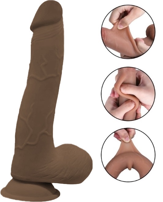 Dildo Will Sliding&Bendable, TPE Strat Dublu, Maro, 23 cm, Guilty Toys 1 Dildo Will Sliding&Bendable, TPE Strat Dublu, Maro, 23 cm, Guilty Toys