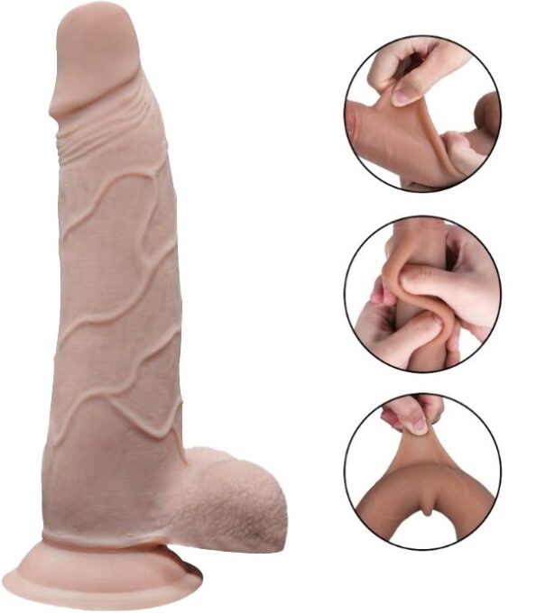 Dildo Evan Sliding&Bendable, TPE Strat Dublu, Natural, 22 cm, Passion Labs 1 Dildo Evan Sliding&Bendable, TPE Strat Dublu, Natural, 22 cm, Passion Labs