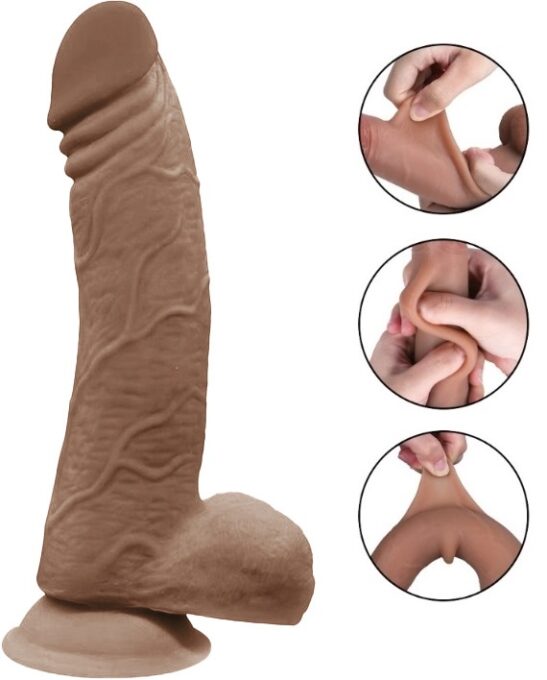 Dildo Rusty Sliding&Bendable, TPE Strat Dublu, Caramel, 23 cm, Guilty Toys 1 Dildo Rusty Sliding&Bendable, TPE Strat Dublu, Caramel, 23 cm, Guilty Toys