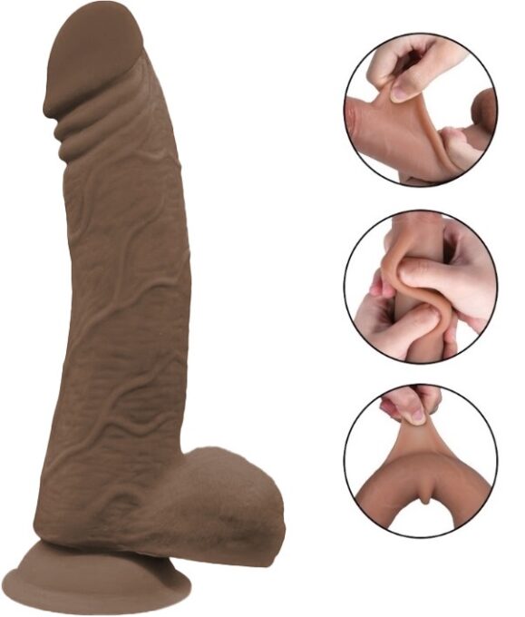Dildo Rusty Sliding&Bendable, TPE Strat Dublu, Maro, 23 cm, Guilty Toys 1 Dildo Rusty Sliding&Bendable, TPE Strat Dublu, Maro, 23 cm, Guilty Toys