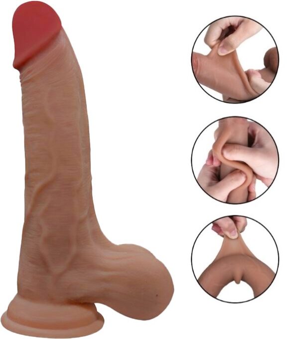 Dildo Pablo Sliding&Bendable, TPE Strat Dublu, Caramel, 22.5 cm, Mokko Toys 1 Dildo Pablo Sliding&Bendable, TPE Strat Dublu, Caramel, 22.5 cm, Mokko Toys