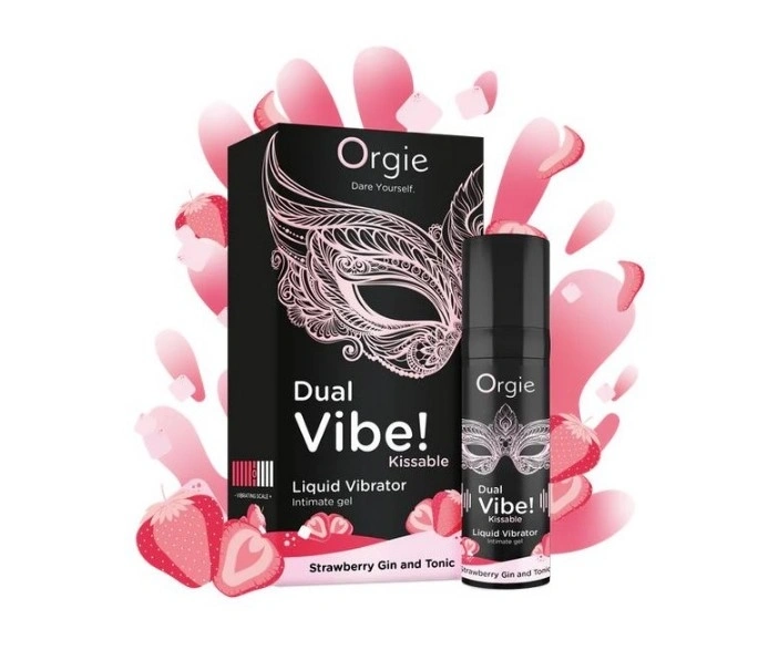 Gel Stimulator Vibrator Lichid Dual Vibe! Aroma Gin tonic si Capsuni, 15 ml 1 Gel Stimulator Vibrator Lichid Dual Vibe! Aroma Gin tonic si Capsuni, 15 ml