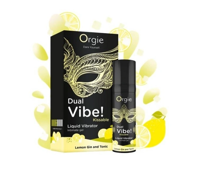 Gel Stimulator Vibrator Lichid Dual Vibe! Aroma Gin tonic si Lamaie, 15 ml 1 Gel Stimulator Vibrator Lichid Dual Vibe! Aroma Gin tonic si Lamaie, 15 ml