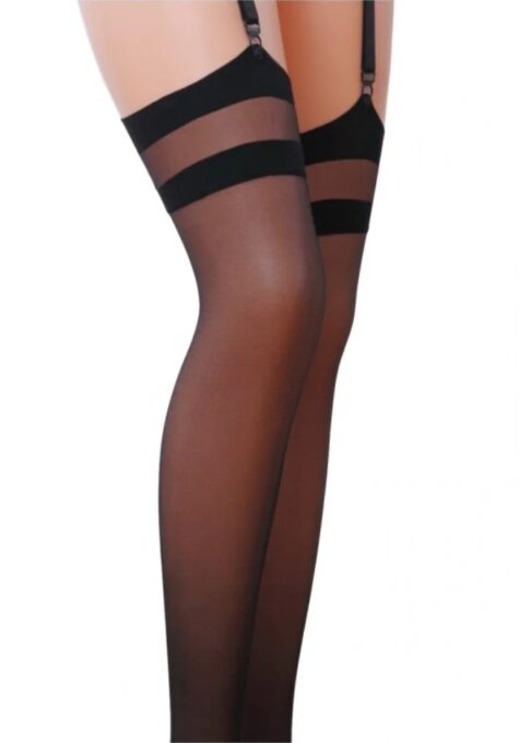 Ciorapi Sexy cu Banda Elastica, 17 DEN, Negru, M/L 1 Ciorapi Sexy cu Banda Elastica, 17 DEN, Negru, M/L