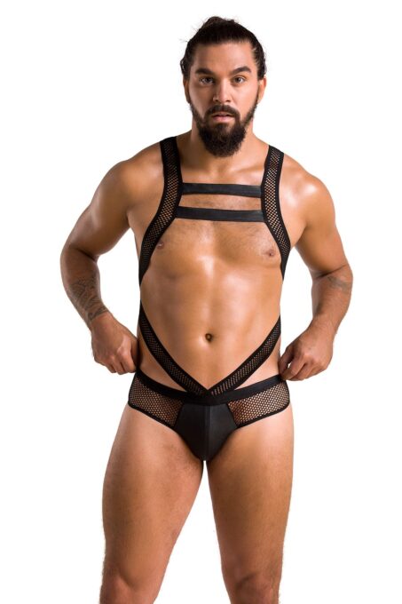 Body Victor din Piele Ecologica si Plasa, Negru, L/XL 1 Body Victor din Piele Ecologica si Plasa, Negru, L/XL