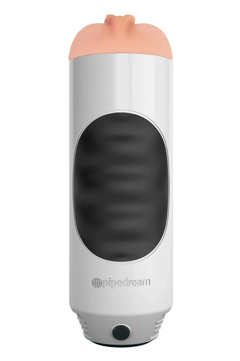 Masturbator Mega Grip Pussy Stroker Squeezable, 10 Moduri Vibratii, Alb 1 Masturbator Mega Grip Pussy Stroker Squeezable, 10 Moduri Vibratii, Alb