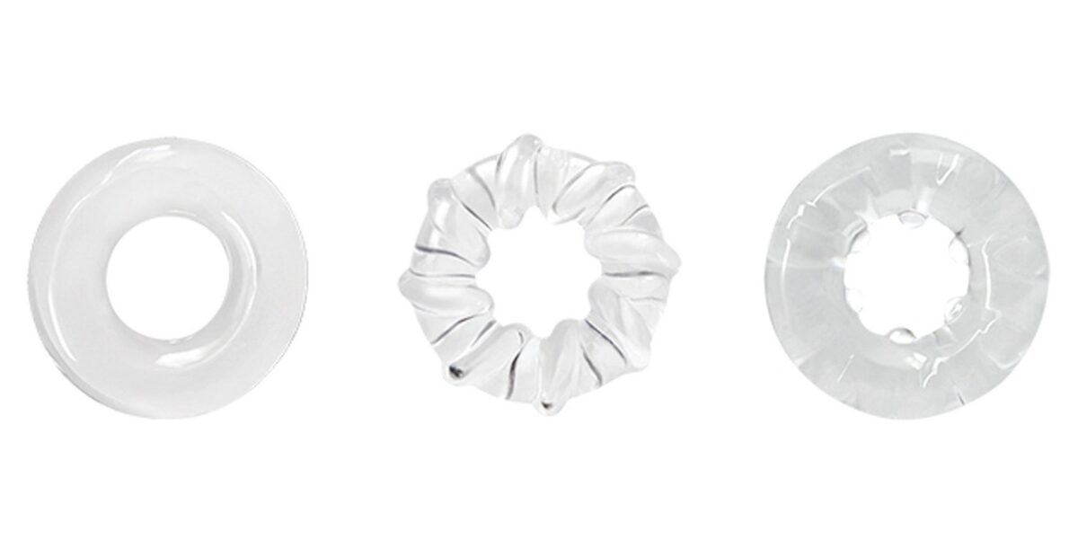 Set 3 Inele Erectie Trio Rings, TPE, Transparent, Guilty Toys