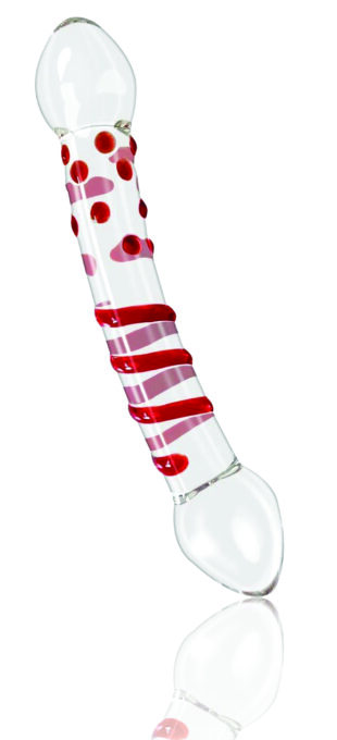 Dildo Double Red, Sticla Premium, Rosu, 20 cm, Passion Labs, Glass Series 1 Dildo Double Red, Sticla Premium, Rosu, 20 cm, Passion Labs, Glass Series