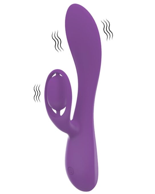Vibrator Iepuras Dahlia, 10 Moduri Vibratii, Silicon Lichid, USB, Violet, 19.5 cm, Mokko Toys, Velvet Obsession 1 Vibrator Iepuras Dahlia, 10 Moduri Vibratii, Silicon Lichid, USB, Violet, 19.5 cm, Mokko Toys, Velvet Obsession