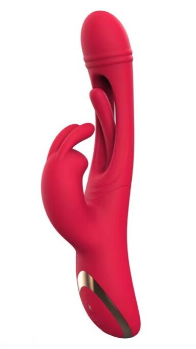 Vibrator Yara, Vibrating & Tapping, Silicon, USB Magentic, Rosu, 24.1 cm, Guilty Toys, Sexxify