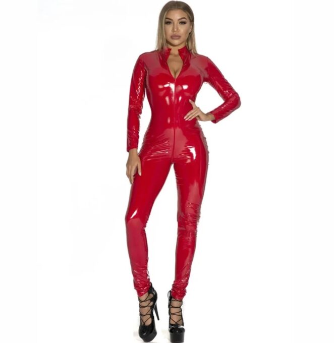 Catsuit Overall Secret, Wetlook, Rosu, S, JGF Lingerie 1 Catsuit Overall Secret, Wetlook, Rosu, S, JGF Lingerie