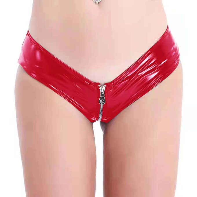 Bikini cu Fermoar Strip Me, Wetlook, Rosu, M 1 Bikini cu Fermoar Strip Me, Wetlook, Rosu, M