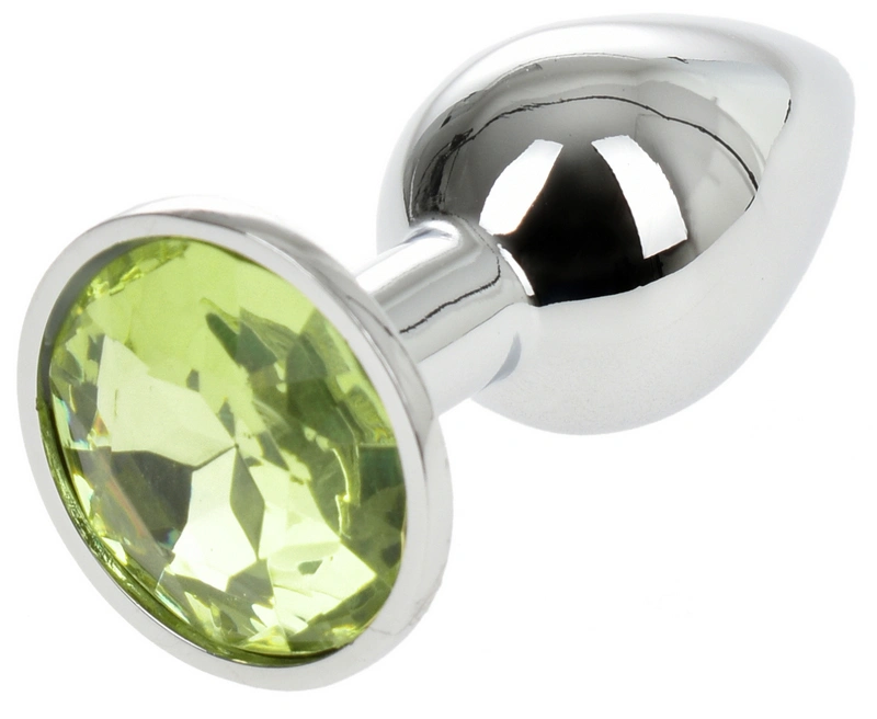Dop Anal Metallic Buttplug, Medium, Argintiu/Verde Deschis, Passion Labs 1 Dop Anal Metallic Buttplug, Medium, Argintiu/Verde Deschis, Passion Labs