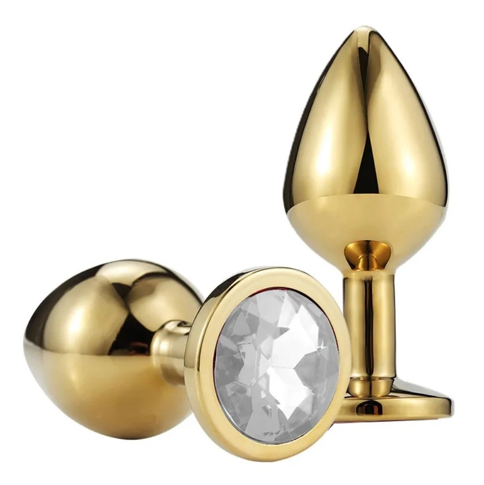 Dop Anal Metallic Buttplug, Small, Auriu/Transparent, Passion Labs 1 Dop Anal Metallic Buttplug, Small, Auriu/Transparent, Passion Labs