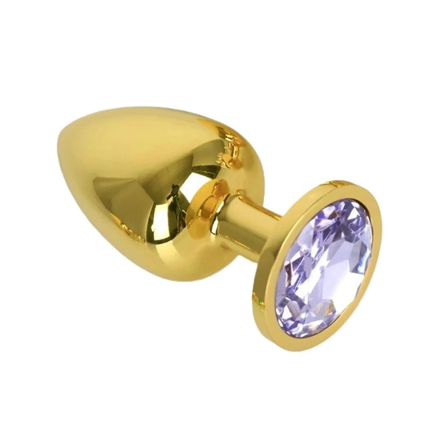 Dop Anal Metallic Buttplug, Small, Auriu/Mov Deschis, Passion Labs 1 Dop Anal Metallic Buttplug, Small, Auriu/Mov Deschis, Passion Labs