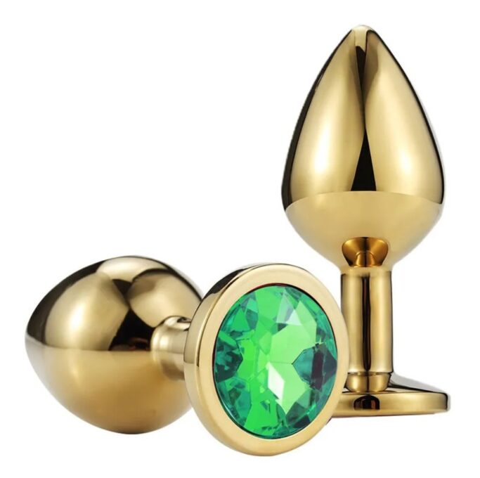 Dop Anal Metallic Buttplug, Medium, Auriu/Verde Inchis, Passion Labs 1 Dop Anal Metallic Buttplug, Medium, Auriu/Verde Inchis, Passion Labs