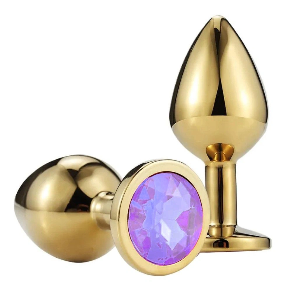 Dop Anal Metallic Buttplug, Large, Auriu/Mov Deschis, Passion Labs 1 Dop Anal Metallic Buttplug, Large, Auriu/Mov Deschis, Passion Labs