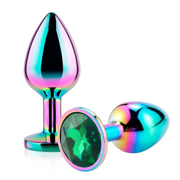 Dop Anal Metalic, Small, Multicolor, Piatra Verde Inchis, Guilty Toys 1 Dop Anal Metalic, Small, Multicolor, Piatra Verde Inchis, Guilty Toys